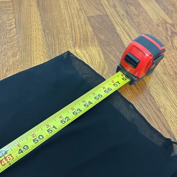 TADASHI Vintage Black V-Neck Ruched Pleated Mesh Chiffon Overlay Maxi Gown Dress - Picture 14 of 16